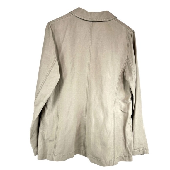 J Jill Lightweight Beige Size M One-Button Long Sleeves Beige Blazer - Picture 4 of 4